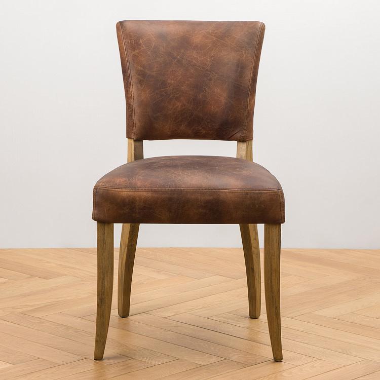 Стул Мами с заклёпками, светлые ножки Mami Dining Chair With Studs, Oak Brown