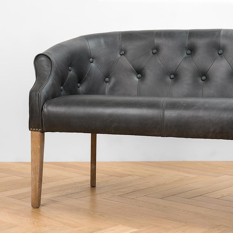 Двухместный кожаный диван Маршал, песочные ножки Marshall 2 Seater, Oak Sandwashed Leather