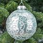 Ёлочная игрушка Floral Pattern Ball Grey 8 cm
