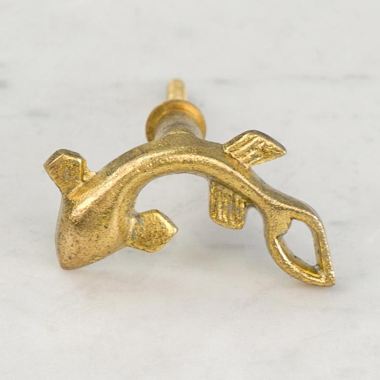 Мебельная ручка Рыбка Кои золотого цвета Chic Koi Fish Knob Gold