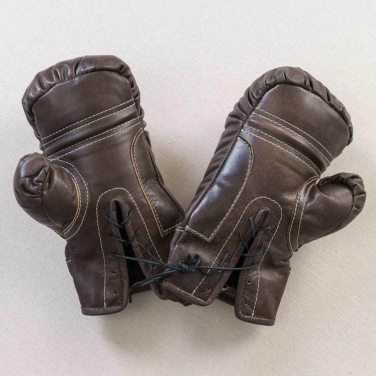 Декоративные кожаные боксёрские перчатки в винтажном стиле Boxing Gloves RM