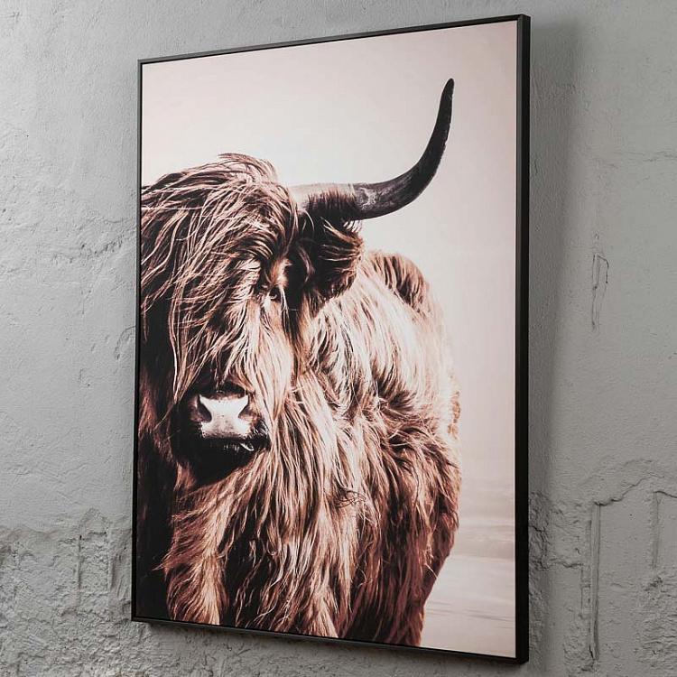 Фото-принт на холсте в раме Як Canvas Picture With Brown Frame Highland