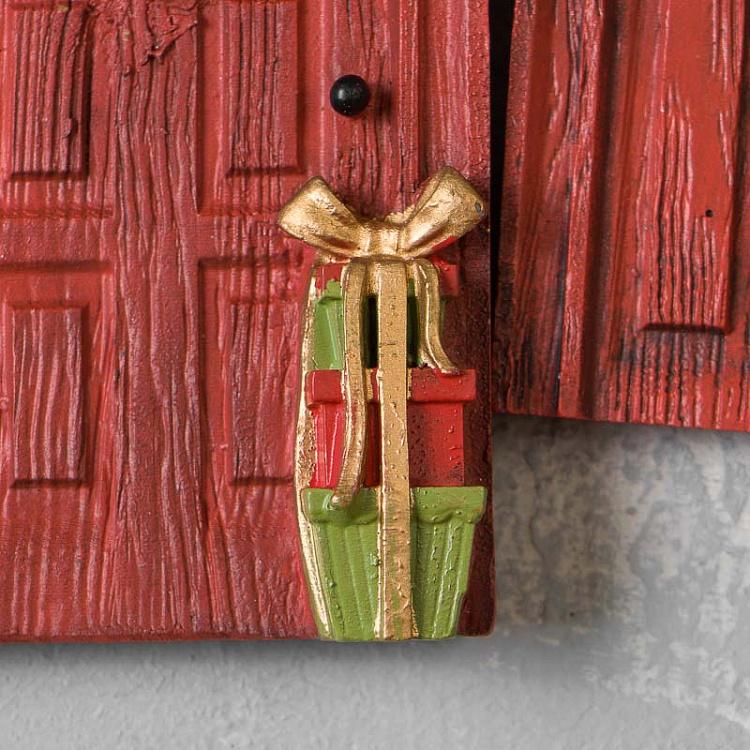 Набор из двух новогодних подвесок Рождественские двери Set Of 2 Xmas Decorated Doors 11 cm