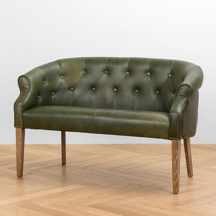 Двухместный кожаный диван Маршал, песочные ножки Marshall 2 Seater, Oak Sandwashed Leather