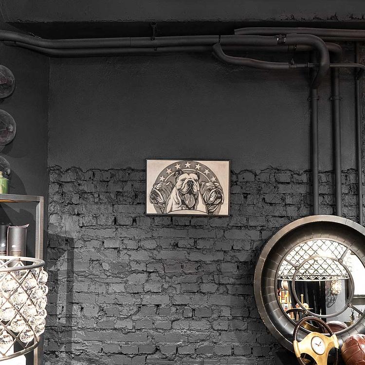 Картина на коже Бульдоги и звёзды Bulldogs And Stars