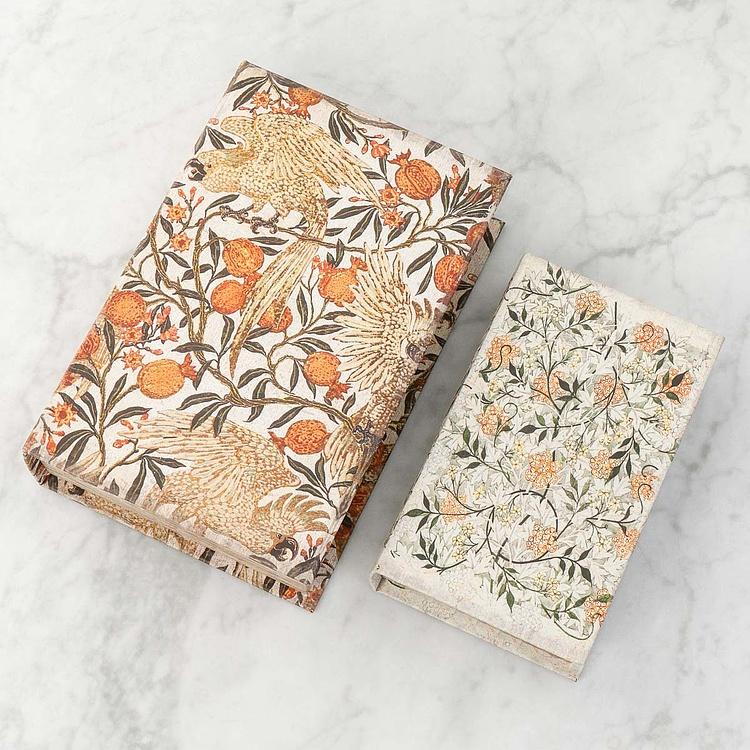 Набор из двух шкатулок Попугаи и цветы Set Of 2 Book Boxes Parrots And Flowers