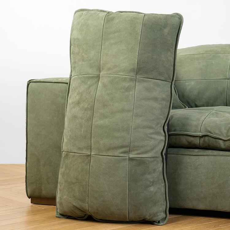 Трёхместный кожаный диван Сити, ножки цвета латуни City 3 Seater, Brass Metal Leather RM