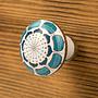 Мебельная ручка Art Deco Hearts Blue And Gold Ceramic Knob