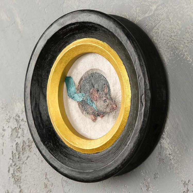 Картина в круглой раме Мышка Mouse Painting In Round Frame