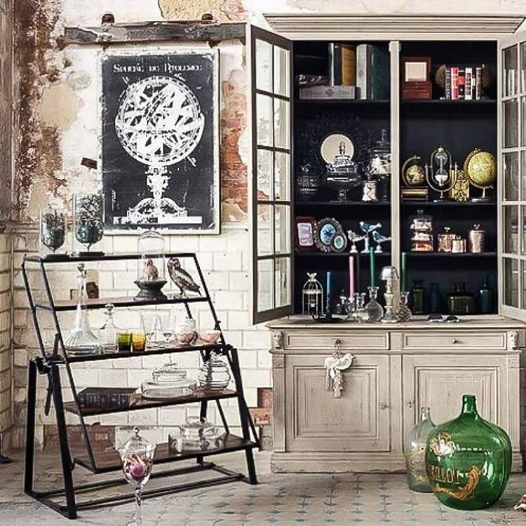 Складывающийся стеллаж с 5-ю деревянными полками Iron And Wooden Shelf With 5 Levels Stanton