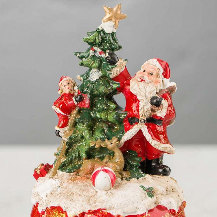 Набор из двух музыкальных статуэток Мишка и Санта Set Of 2 Music Boxes Bear And Santa 16 cm