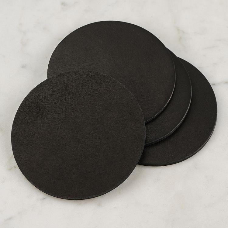 Набор из пяти круглых подставок под стаканы и чайник Нуар Олд Set Of 5 Round Coasters Noire Old