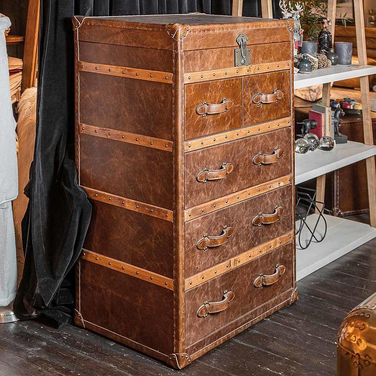 Комод-сундук Трансатлантик, светлое дерево,  H Transatlantic Chest High, Light Wood D