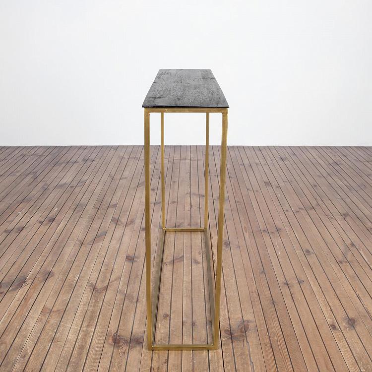 Комплект из двух консольных столов из дерева манго Set Of 2 Consoles Mango And Antique Gold