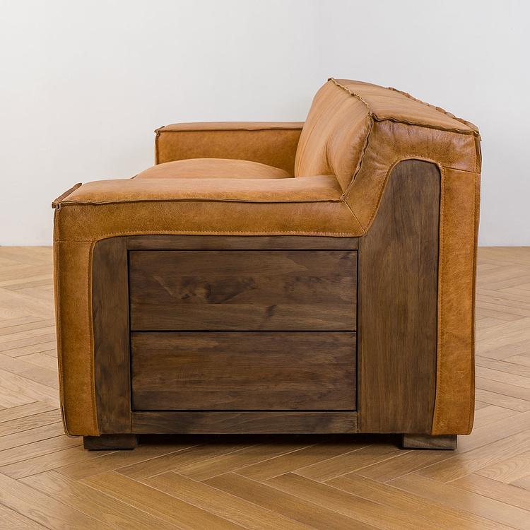 Трёхместный диван Мадрид, светлые ножки Madrid 3 Seater, Light Brown Wood D