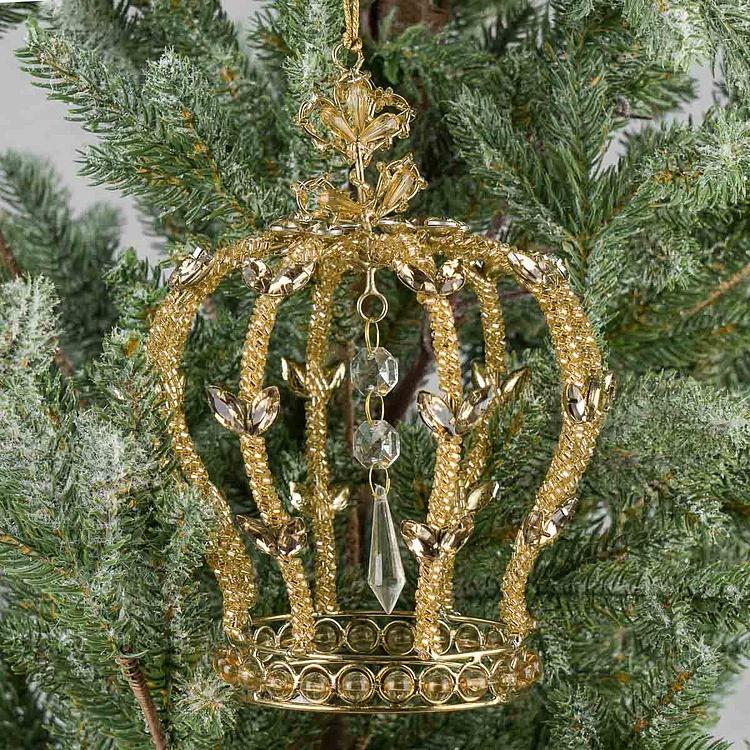 Ёлочная игрушка Золотистая корона Golden Crown 18 cm