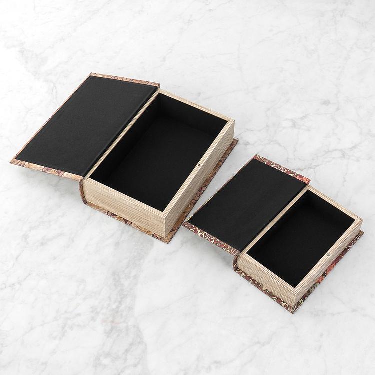 Набор из двух шкатулок Цветы Set Of 2 Book Boxes Flowers