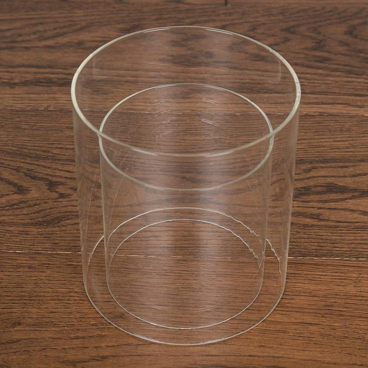 Подсвечник с металлическим основанием и стеклянной колбой, M Candle Metal Base With Glass Cloche Medium