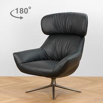 Belfiore Wing Swivel Armchair, Titanium