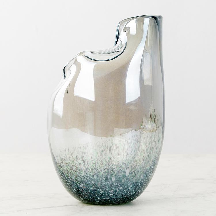 Голографическая ваза ручной работы с изогнутым краем Folded Edge Handcrafted Holographic Glass Vase