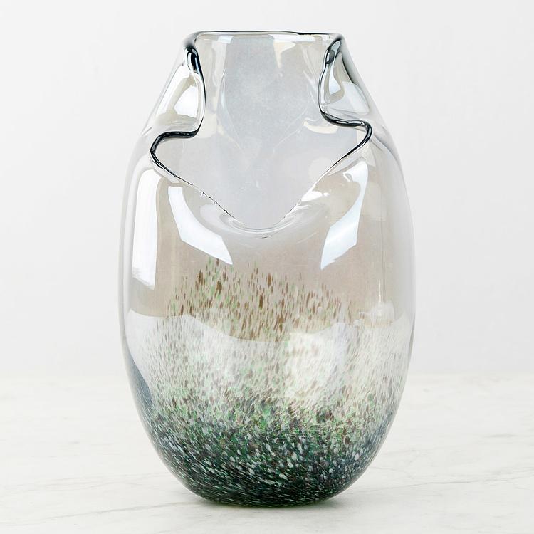 Голографическая ваза ручной работы с изогнутым краем Folded Edge Handcrafted Holographic Glass Vase