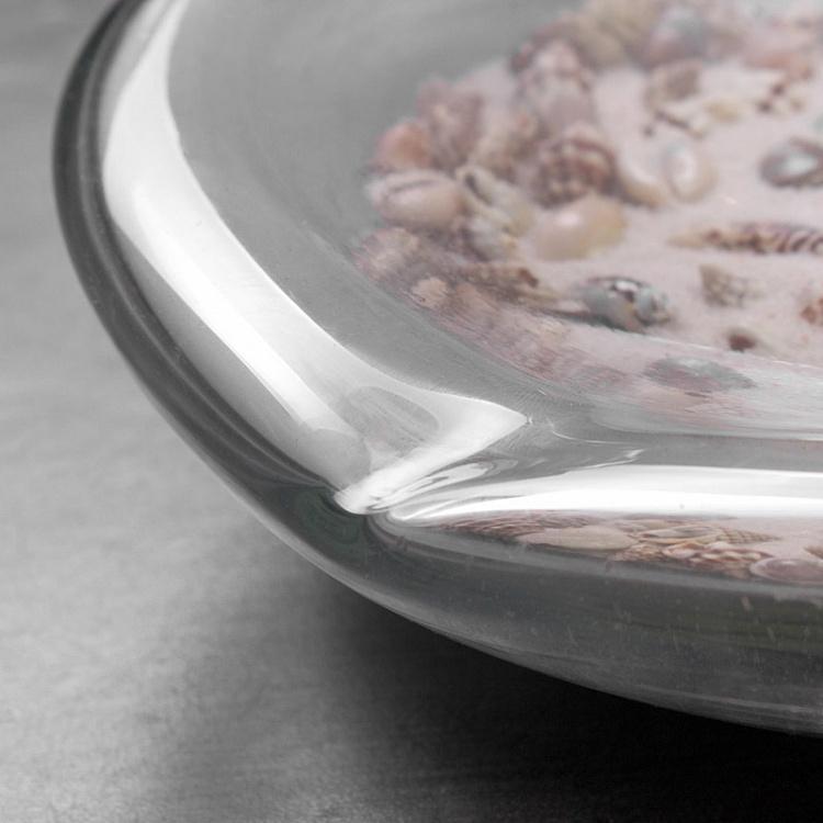 Украшение для интерьера с песком и ракушками в стекле Glass Tray With Sand And Shells