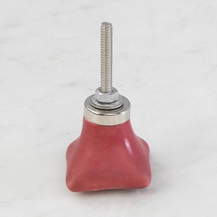 Керамическая мебельная ручка с рельефным цветочным узором Square Etched Sandstone Ceramic Knob