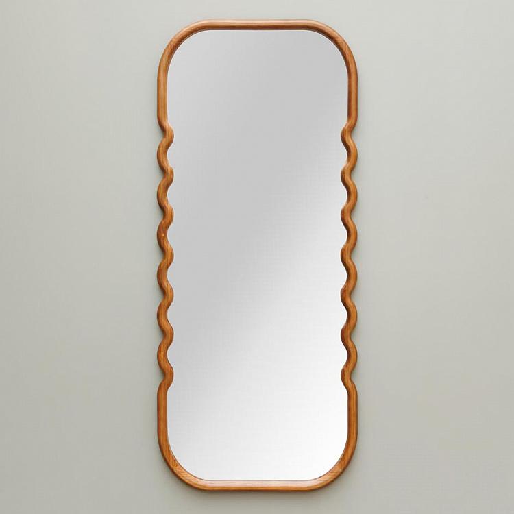 Зеркало в волнистой деревянной раме Свингли Swingy Wooden Waves Mirror Large