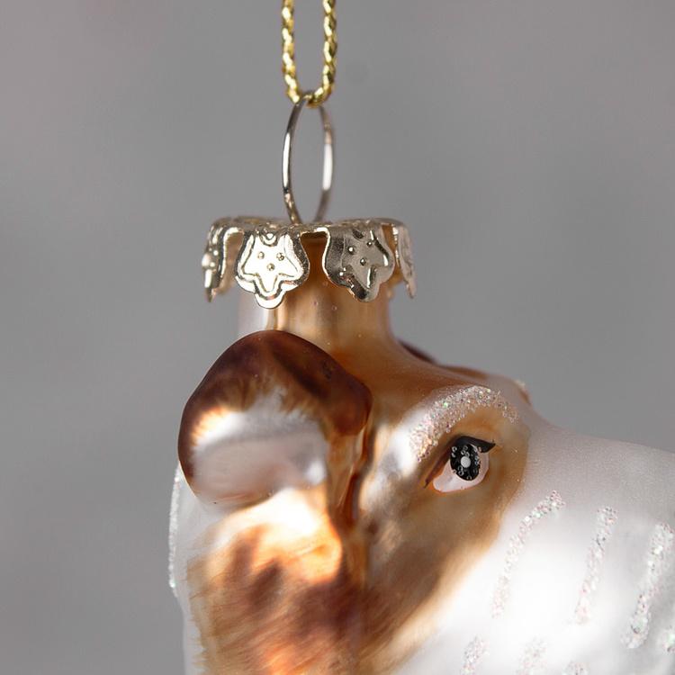 Набор из двух ёлочных игрушек Собаки Set Of 2 Glass Dogs Black/Cream 9 cm