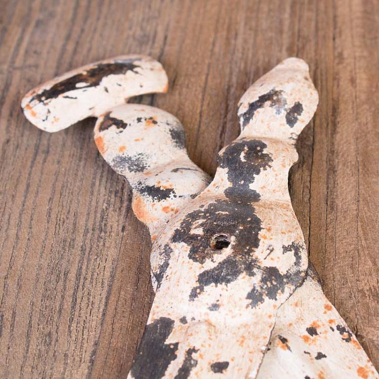 Винтажные декоративные металлические часовые стрелки Vintage Jeu D'Aiguilles Clocher Metal Patine Blanc