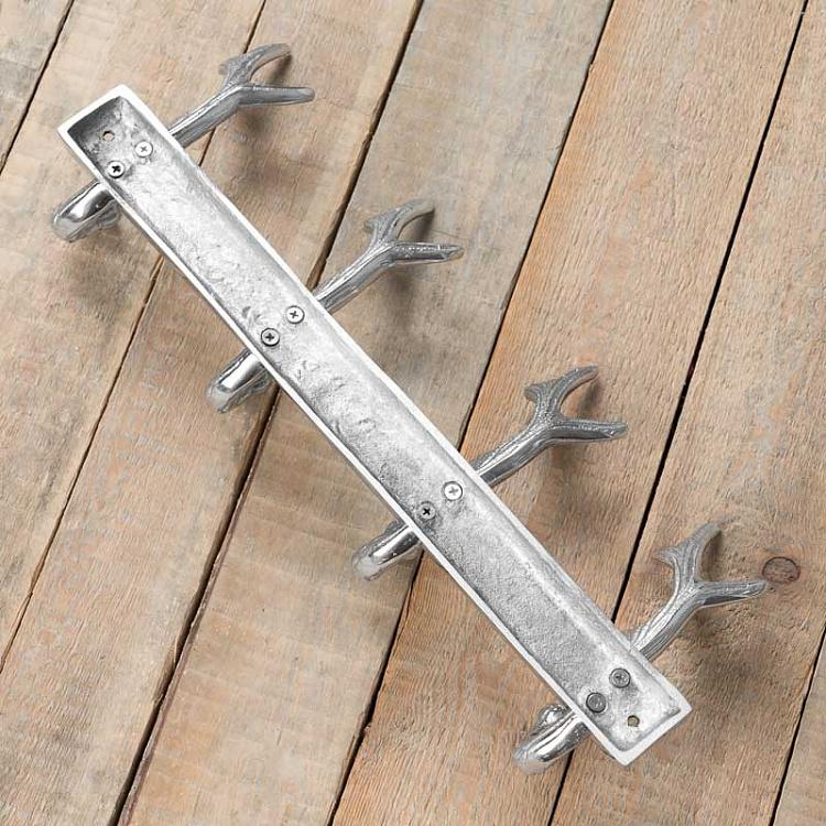 Четырёхместная настенная вешалка со стилизацией оленьих рогов Coat Rack Antlers 4 Hooks