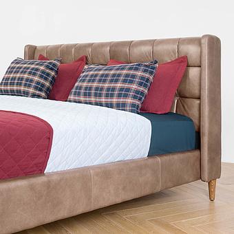 Двуспальная кровать Andorra Double Bed RM натуральная кожа Sand Master