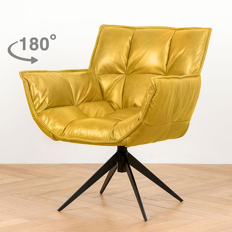 Вращающееся кресло Центр, чёрные матовые ножки Center Swivel Armchair, Black Matt Metal RM