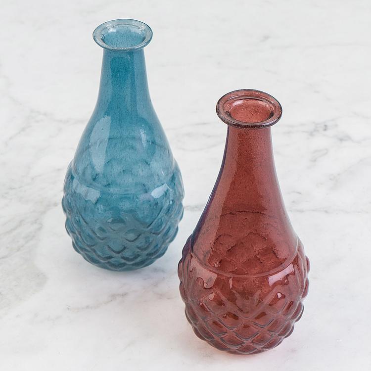 Узкая бордовая мини-ваза из переработанного стекла Narrow Recycled Glass Vase Burgundy