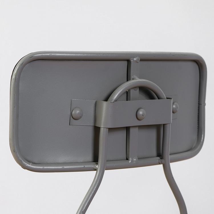 Серый металлический с патиной барный стул Metal Chair Grey Patina