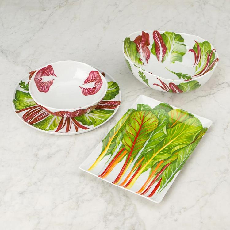 Овальная салатница Средиземноморская диета Листья салата Dieta Mediterranea Insalate Oval Bowl