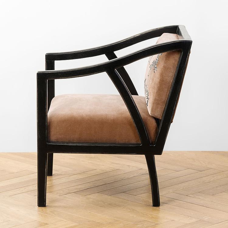 Кресло бархатное Сафари Embroidered Armchair