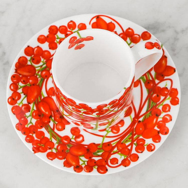Кофейная пара Красная нить ягоды Fil Rouge Bacche Coffee Cup And Saucer