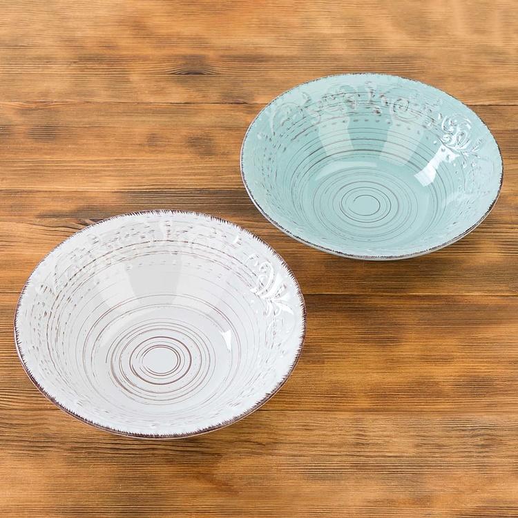 Сервировочная тарелка в деревенском стиле кремовая Rustic Fare Serving Bowl Cream