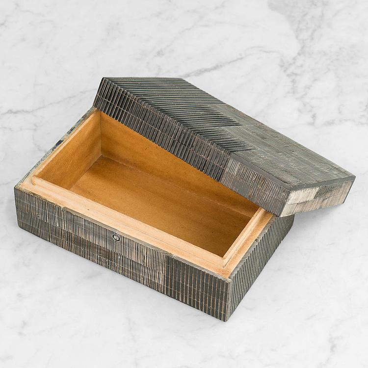 Шкатулка из рога Эмир, L Emir Horn Box Grey And Black Large