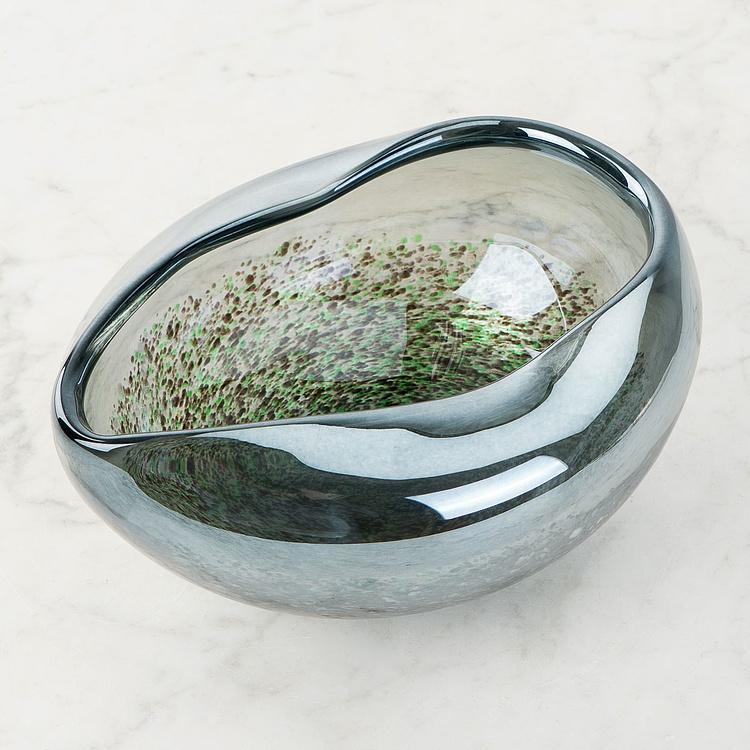 Голографическая ваза-чаша ручной работы с изогнутым краем Folded Edge Handcrafted Holographic Glass Bowl