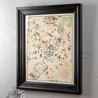 Classic Map Moscow, Black Wood