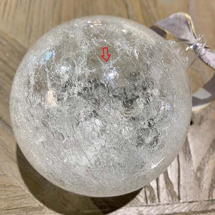 Прозрачный ёлочный шар со снегом внутри дисконт Glass Ball With Snow Inside Clear/White 10 cm discount
