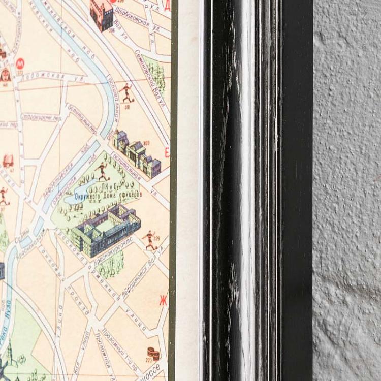 Картина-принт Карта Москвы, S Map Moscow Small