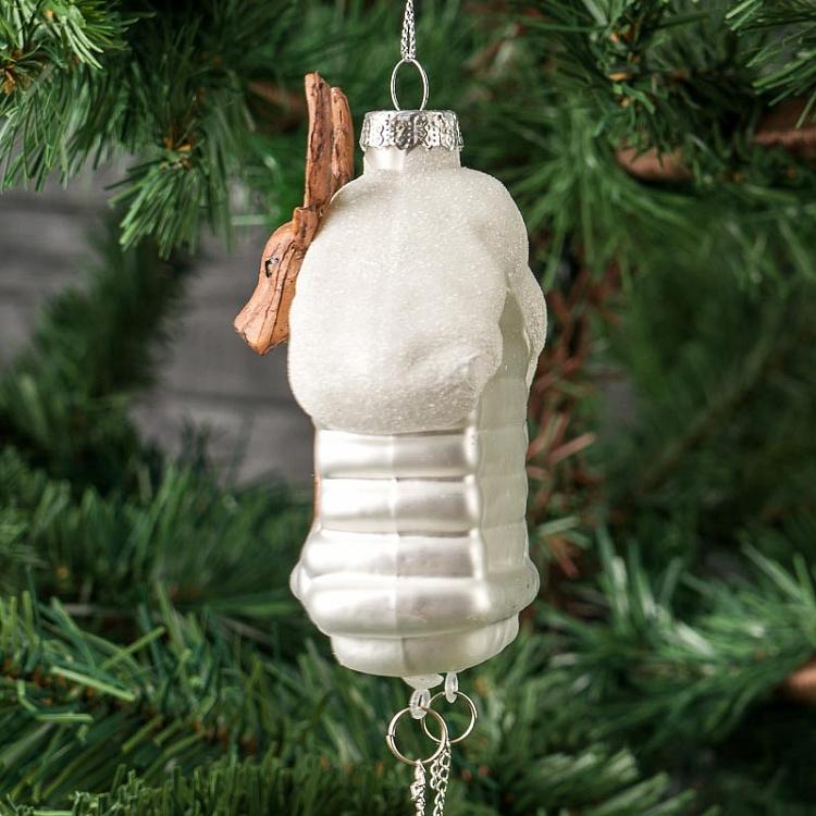 Ёлочная игрушка Ходики с оленем Deer Pendulum Clock Glass Hanger 13 cm