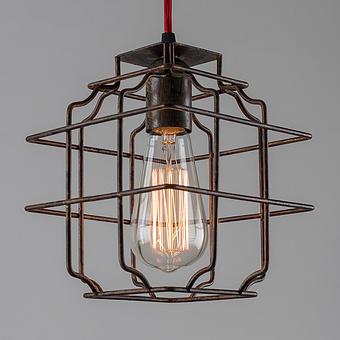 Hanging Lamp In Rusty Wire