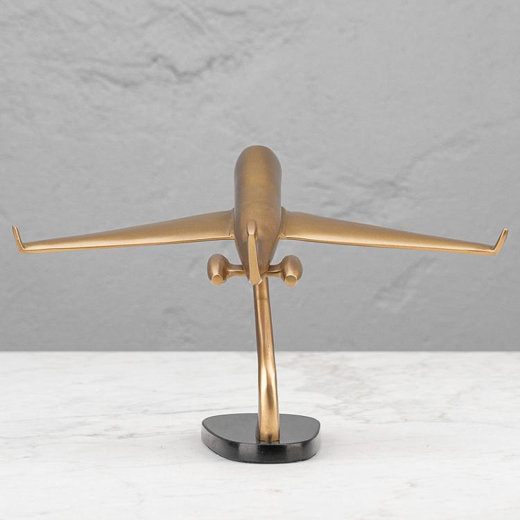 Статуэтка Самолет золотого цвета на подставке Golden Plane On Base
