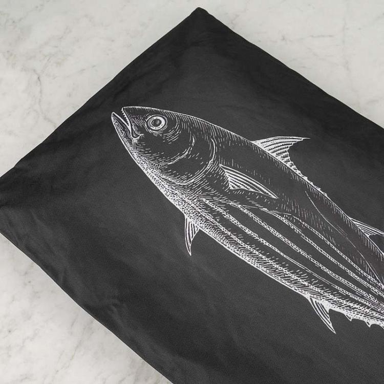 Чёрная декоративная подушка Рыба Cushion Fish Black