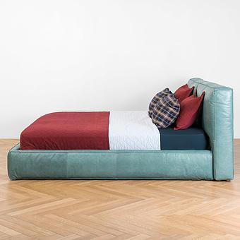 Двуспальная кровать Arizona Double Bed RM натуральная кожа Teal Master