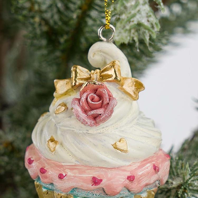 Набор из двух ёлочных игрушек Капкейки для леди Set Of 2 Smiling Lady Cupcakes 7 cm